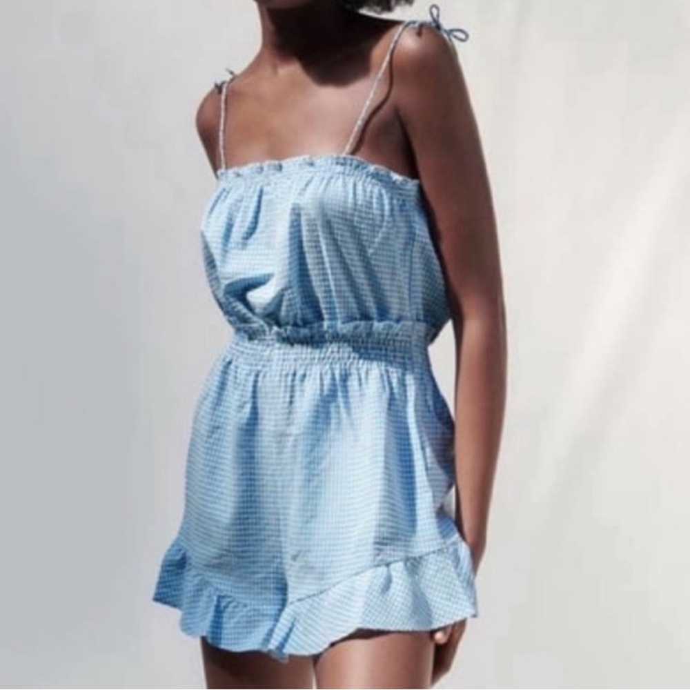 ZARA - Gingham - Ruffle - Romper